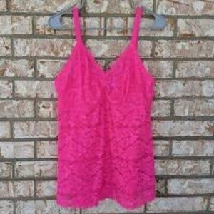 Pink lace camisole by torrid size 3